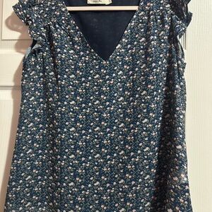 Amaryllis Blue Floral Blouse